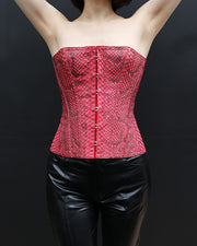 Python Leather Bustier (Red Dyed)